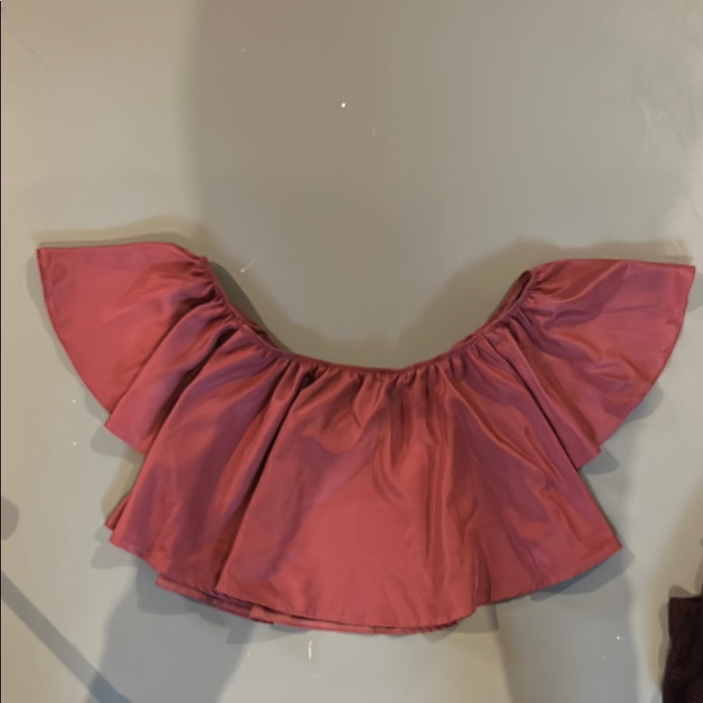 Pink Off-Shoulder Ruffle Top